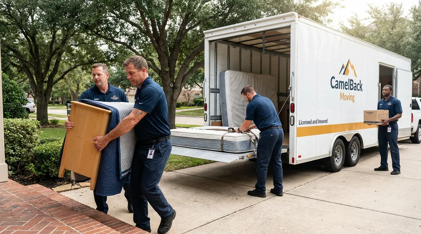 Crew loading residential truck for cross-state move from Hughesville, PA