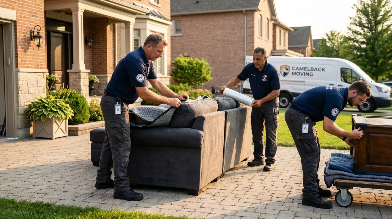 Large estate moving crew wrapping furniture in Hughesville, PA